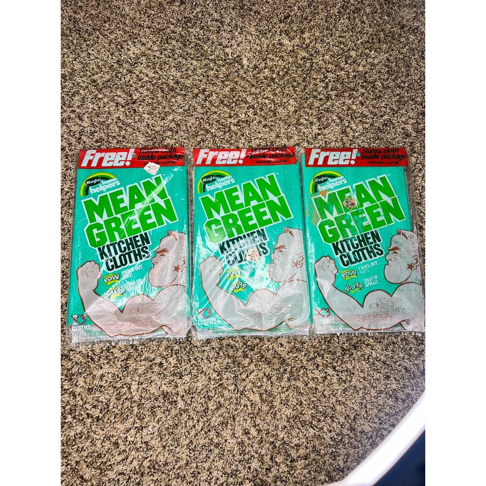 Lot of 3 packs - vintage Magla Mean Green Kitchen Cloths